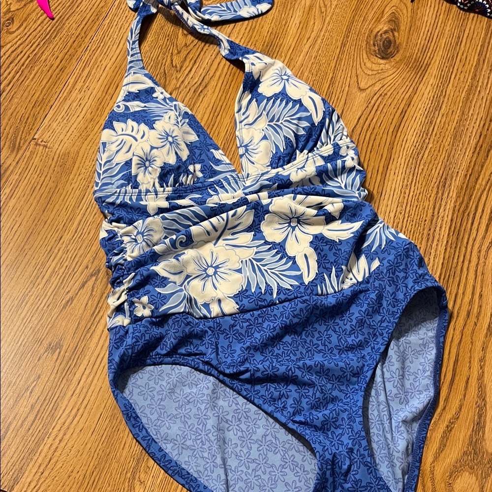 Blue Floral Women's Swimsuit